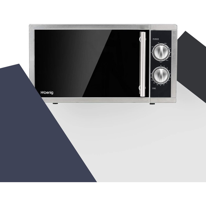 Мікрохвильова піч H.Koenig VIO7 з грилем / 9 програм / ємність 23 л / гриль потужністю 1000 Вт / мікрохвильова піч потужністю 900 Вт / срібло