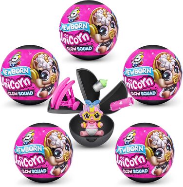 Несподіваний загін єдинорогів Серія 6 Новонароджений єдиноріг Загадковий загін Сяйва Колекційна капсула (5 шт.) Скіни X-shot, 5