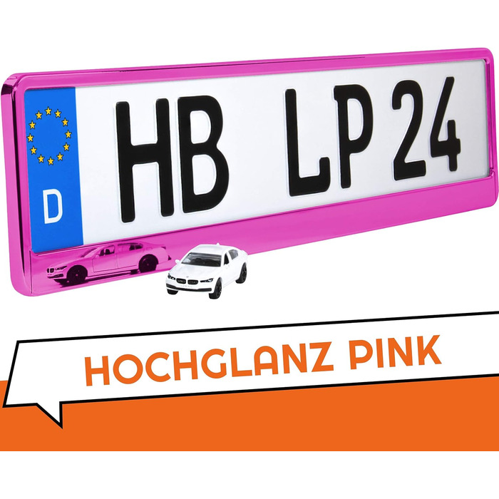 Тримач номерного знака A156 2 шт. и Тримач автомобільного номерного знака Рожевий хромований підсилювач номерного знака Тримач номерного знака Підсилювач для номерного знака Номерний знак Noble Glossy