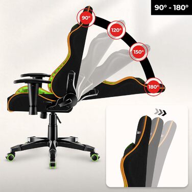 Ігрове крісло Huzaro Ranger 6.0 для дітей, офісне крісло, стільце для столу, підлокітники, ергономічний сучасний дизайн, подушки для шиї та попереку, штучна шкіра, функція гойдання, Pixel Pixel Small