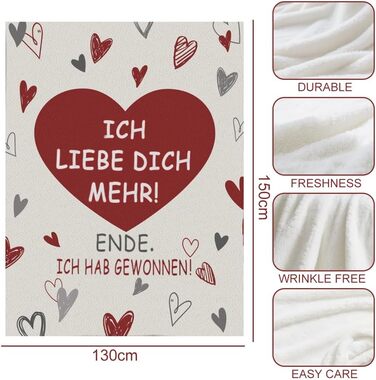 Подарунки &quotЯ тебе кохаю&quot для жінок та чоловіків, подарунки для партнера для нього та неї, персоналізована ковдра на річницю весілля, День святого Валентина, Різдво, подарунки на річницю весілля для чоловіків та жінок, плед-обіймач 150 x 130 см