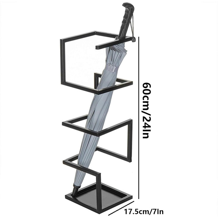 Металевий тримач для парасольок BUXTOM, підставка для парасольки для дому, окремо стояча підставка для парасольки як прикраса, комерційна підставка для парасольки, для офісного коридору та фойє, B