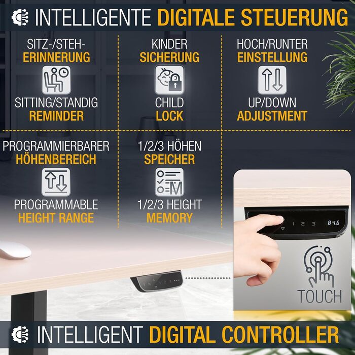 Електричний стіл з регулюванням висоти WM0623-B Каркас офісного столу з 2 двигунами (без стільниці) Комп&39ютерний стіл Каркас офісного робочого столу Чорний каркас столу з регулюванням висоти Wm0623-b (V)