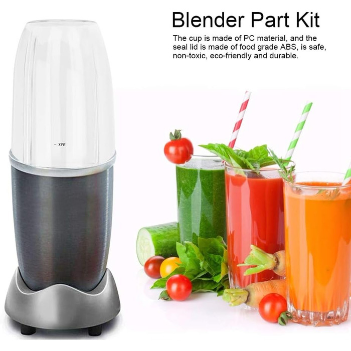 Набір деталей міксера Nikou Комплект деталей-чашок і кришок Набір деталей для заміни аксесуарів для міксера Nutri Bull-et 900 Вт (18 унцій)