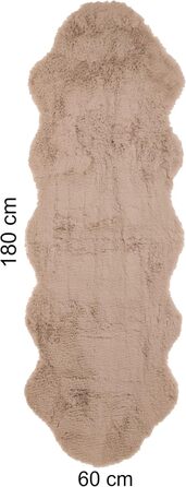 Килим Brandsseller зі штучної овчини 60x180 см XXL Пухнастий килим з високим ворсом із синтетичних волокон Мякий, теплий декоративний чохол для підлоги, дивана, крісла та ліжка Можна прати Для використання в приміщенні та на вулиці Сірий 60 x 180 см (Прям