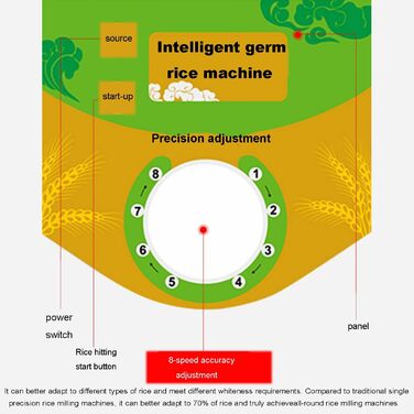 Автоматична машина для лущення рису, побутова машина для подрібнення рису Машина для лущення рису Машина для лущення рису 220 В Машина для очищення рису для рисочистки