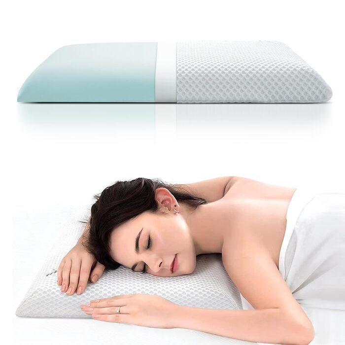 Подушка для сну на животі Плоска подушка Ультратонка подушка проти хропіння Тонка подушка для сну на животі Подушка з піни з ефектом пам&39яті 60 x 40 x 6 см
