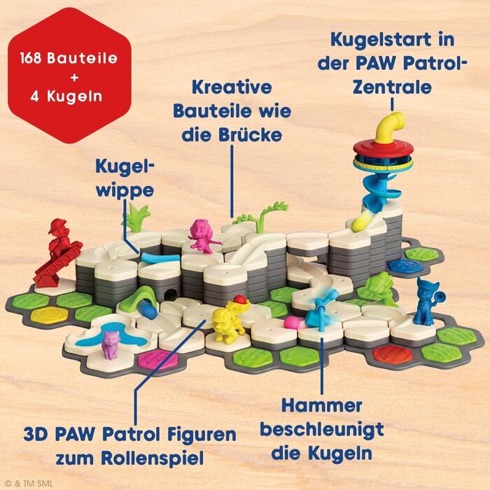 Стартовий набір XXL Ravensburger GraviTrax Junior PAW Patrol (Щенячий патруль) 12020007 Магнітна кульова доріжка та конструктор для дітей від 3 років, подарунок для хлопчиків та дівчаток