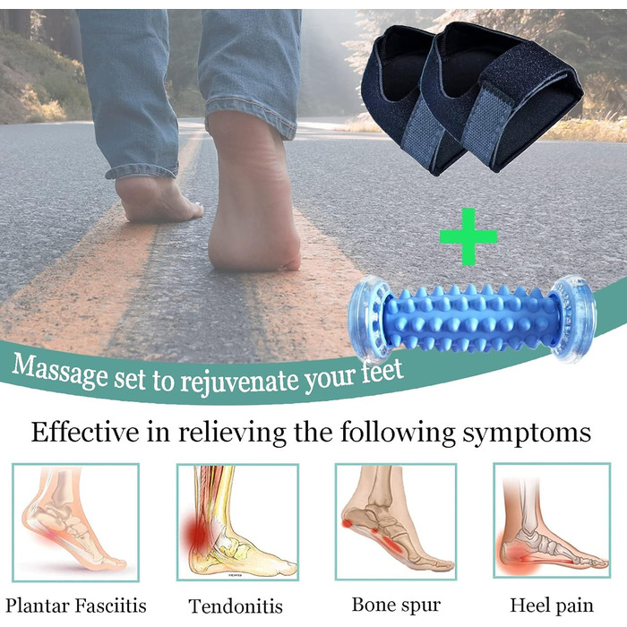 Ролик для масажу стопи протектор п'яти при підошовному фасціїті, повне полегшення при п'ятковій шпорі та болю в склепінні та рефлексотерапії