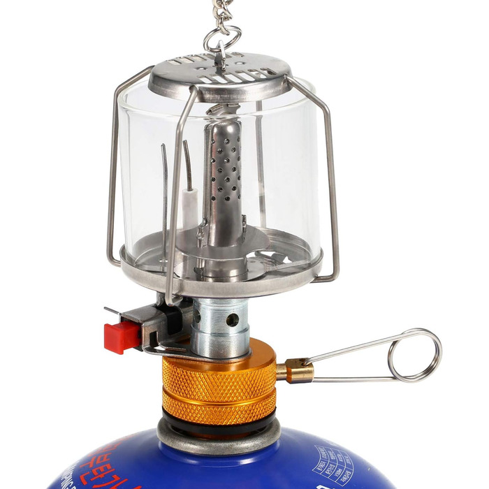 Газовий ліхтар ERYUE - Портативний кемпінговий газовий ліхтар для зовнішнього використання з п&39єзоелектричним запалюванням, міні-газова лампа для намету з 3 шарами