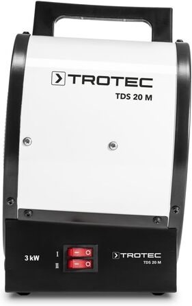 Електричний будівельний обігрівач TROTEC TDS 20 M теплова потужність 1,5 кВт / 3 кВт об&39єм повітря електричного обігрівача 290 м/год вентилятор-обігрівач з термостатом, керамічний