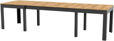 Великий, практичний стіл MPS WENUS 160-300x90x76см Дуб Craft Black Обідній стіл на 4-12 осіб з розсувною стільницею до 300 см Сучасний дизайн Прямокутний стіл