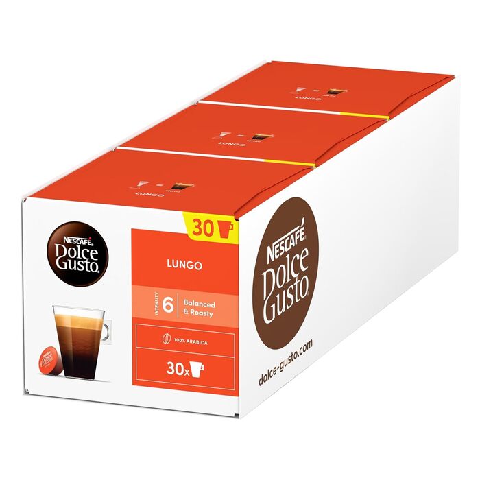 Кавові капсули NESCAF DOLCE GUSTO Lungo, упаковка з 3 шт. (3 x 30 капсул)