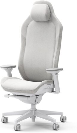 Геймерське крісло Fractal Design Refine Fabric Light - iF Design Award 2025 - Ергономічне офісне крісло з 4D-регульованими підлокітниками, високою спинкою, поперековою подушкою та преміальною тканиною Light Fabric