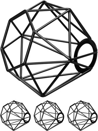 Абажур у клітку, чорний, 155мм Ø (4 шт. (1 уп.), чорний / 15,5см), 3 шт.