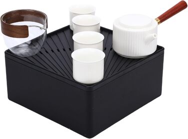 Компактний чайний набір для подорожей, кунг-фу чахай з бічними ручками та чашками, для подорожей, кемпінгу, офісу та дому