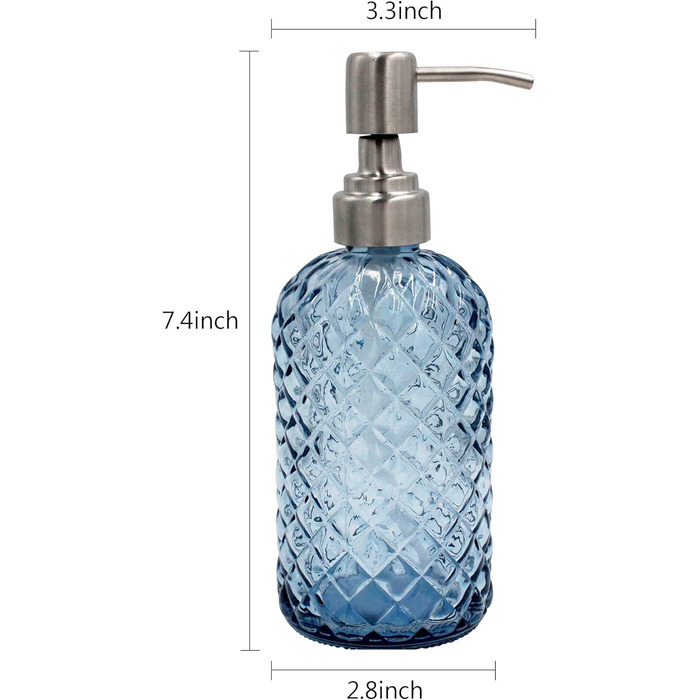 Г Багаторазовий дозатор мила з насосом з нержавіючої сталі для кухні та ванної кімнати - рідкий скляний дозатор для мила для рук,