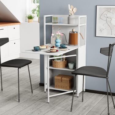 Обідній стіл Vicco Savio, білий, 57 x 30 см зі складною стільницею