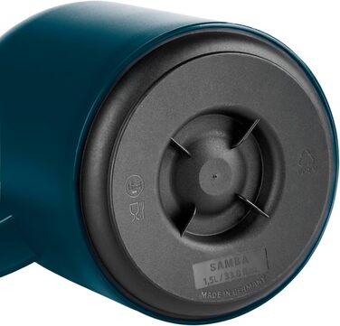 Ізольований глечик Emsa Samba, місткість 1,5 літра, застібка Quick Press, 100 герметичний, зберігає напої гарячими протягом 12 годин і холодними протягом 24 годин, зі скляною підкладкою, зроблено в Німеччині, напівпрозорий/океанський блакитний, N4012000 1