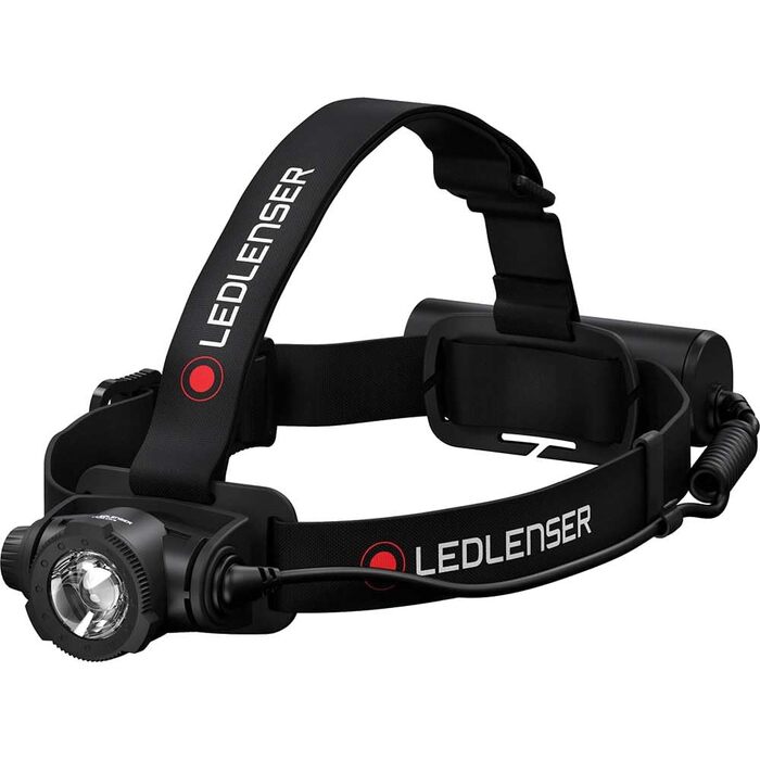 Налобний ліхтар Ledlenser H7R Core LED, 1000 люмен, перезаряджається від літієвої батареї, водонепроникний IP67, фокусується, плавно регулюється яскравість, постійне світло, дальність променя 250 м, магнітний зарядний кабель USB, один налобний ліхтар