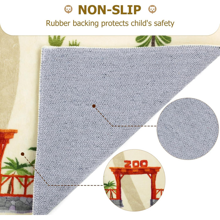 Товстий ігровий килимок дитячий килимок ультра м'який нековзний ігровий килимок, що миється зоопарк тварин дитячий килимок для дів