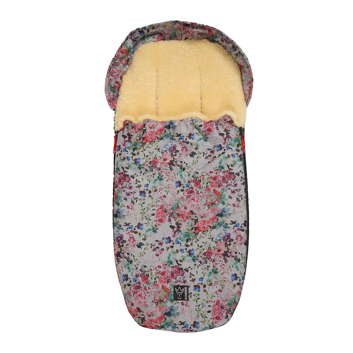 Муфта для ніг з овчини Ленні, квітково-сіра