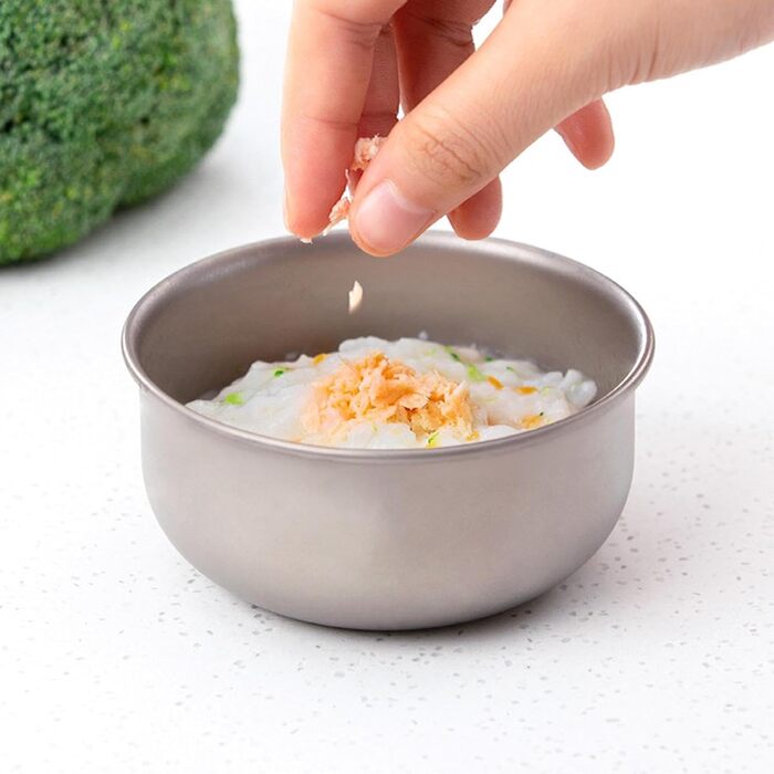 Легка титанова миска Портативна титанова миска для кемпінгу Надлегка титанова миска Миска/тарілка для пасти, миска для фруктів, портативні десертниці для походів, кемпінгу, піших прогулянок, пікніків, придатна для миття в посудомийній машині