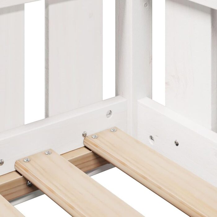 Дитяче ліжко, Ліжко на підлогу із захистом від падіння та рейковою основою, Ліжко-будиночок для хлопчиків та дівчаток, Дерев&39яне ліжко для дитячої кімнати, Біле 80x200 см Масив сосни 80 x 200 см Біле