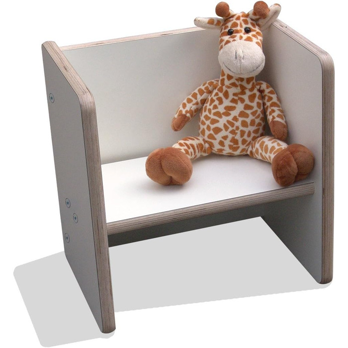 Двосторонній табурет - білий 2 кріплення 2-й вибір Стілець Монтессорі Дитяча лавка Дитяча лавка Табурет зроблений майстрами білий