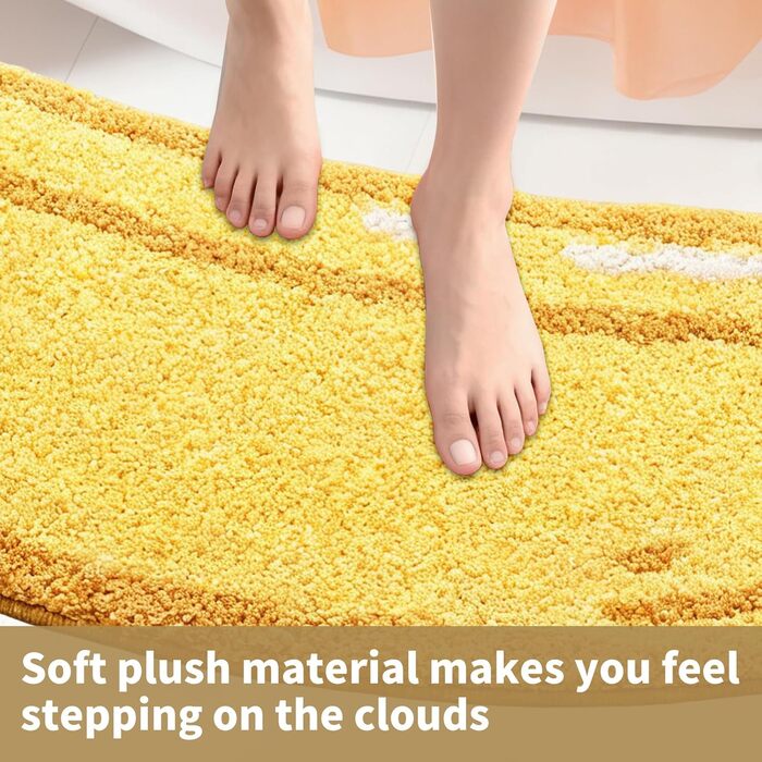 Килимок для ванної з банановою тематикою, нековзний, м&39який та вбираючий килимок для ванної кімнати, можна прати, 47 x 100 см, жовтий банановий малюнок