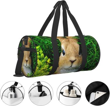 Дорожня сумка-мішок з коричневим кроликом, спортивна сумка для чоловіків та жінок, сумка для подорожей