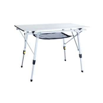 Кемпінговий стіл Uquip Variety M Silver I 53 x 46 x 90 см I Компактний розкладний стіл вантажопідйомністю 30 кг I Міцний розкладний стіл з алюмінію I Портативний вуличний стіл для кемпінгу, пікніків, фестивалів та саду