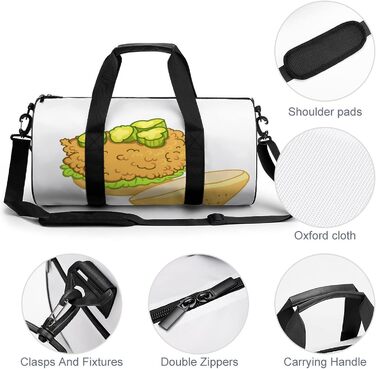 Дорожня сумка-мішок, спортивна сумка з мультяшним принтом Бургер, унісекс для чоловіків та жінок
