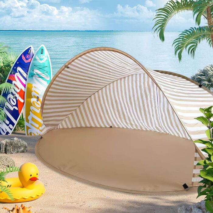 Розкладний пляжний намет, портативний великий пляжний намет, автоматичний пляжний намет, захист від ультрафіолету 50, сонцезахисний намет, вітрозахисний, невеликий розмір у пакувальному спорядженні