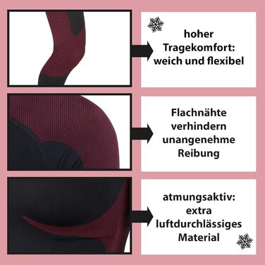 Чоловіча функціональна білизна ALPIDEX Термобілизна Лижна білизна - дихаюча, тепла та швидковисихаюча XXL-3XL Чорно-червона