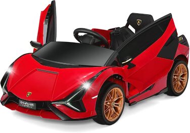 Дитячий електромобіль COSTWAY 12V Lamborghini з пультом дистанційного керування 2.4G, дитячий автомобіль 3-5 км/год з MP3, радіо,