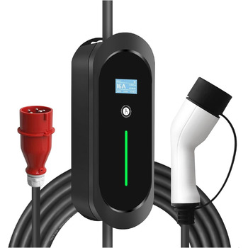 Із зарядною станцією для електромобілів потужністю 11 кВт з кабелем типу 2, 16 А, 3-фазний IEC 62196-2, безпечна зарядка (з розетк
