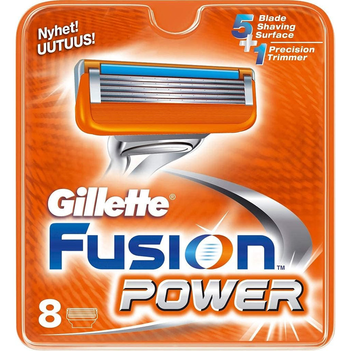 Зняті з виробництва леза для бритви Gillette Fusion Power, 8 шт. (видання 2014 року)