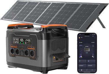 Портативна електростанція NECESPOW із сонячною панеллю 400 Вт, балконна електростанція з накопичувачем S2400, 2047,5 Втгод/змінний струм 2400 Вт (пікова потужність 4000 Вт), універсальний накопичувач енергії з мікроінвертором, сонячний генератор для домаш
