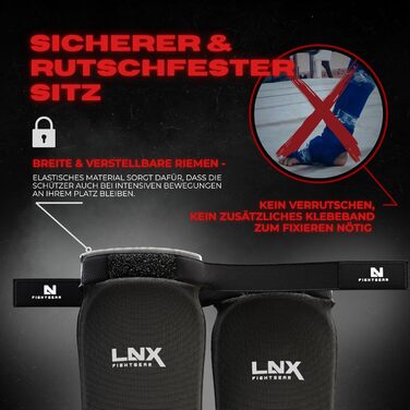 Щитки для гомілок LNX &39Performance Pro&39 для бойових мистецтв Муай Тай, ММА, розмір M (середній)