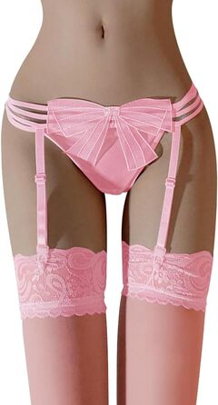Жіночий мереживний комплект із 3 підв&39язок, панчохи стрінги, регульована білизна, сексуальний пояс для панчіх, чорний/білий/червоний/рожевий