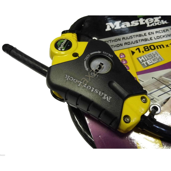 ТРОС MASTER LOCK 8433EURDPF PYTHON 1,80 М X 10 ММ ЖОВТА ЗАМКУВАЛЬНА ГОЛІВКА (НОВИЙ ДИЗАЙН) 1,8 м