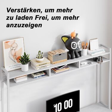 Письмовий стіл Devoko 120 x 60 x 162 см, стіл з місцем для зберігання, комп&39ютерний стіл з полицею та підставкою для монітора, ПК-стіл для домашнього офісу, білий 120 x 60 см