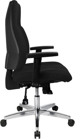Офісне крісло, стілець для роботи, широке контурне сидіння, включаючи підлокітники з регульованою висотою, контурна оббивка, чорний чохол, 111.0 x 60.0 x 59.0, 99GBC0 P91