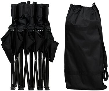 Лавка для кемпінгу Yaheetech, складна лавка, запасна лавка, футбольне сидіння, складна лавка для 4 осіб з сумкою для перенесення, чорна, 184x50x82,5 см