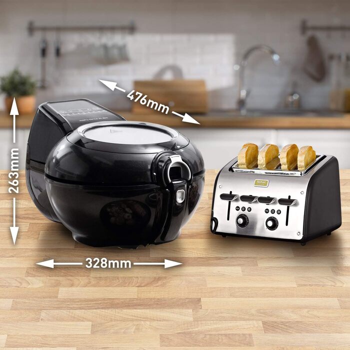 Аерофритюрниця Tefal YV9708 ActiFry Genius XL 2в1 з важелем для перемішування Переможець тесту 1,7 кг на 8 осіб 9 автоматичних меню 2 страви одночасно здорова фритюрниця без олії, чорна ActiFry Genius XL 2в1