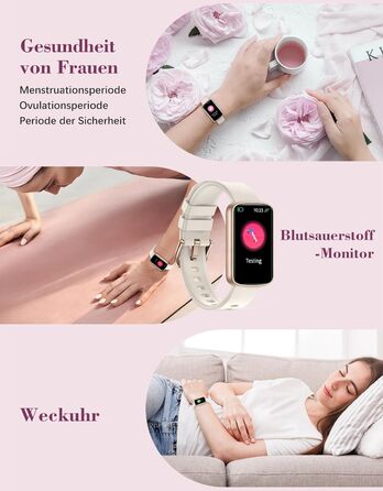 Жіночий смарт-годинник для фітнесу, тонкий фітнес-трекер, крокомір, з монітором серцевого ритму, вимірюванням SpO2, моніторингом сну, маленьким водонепроникним IP68 смарт-годинником, спортивним годинником для Android iOS, телефону Polarsterngold