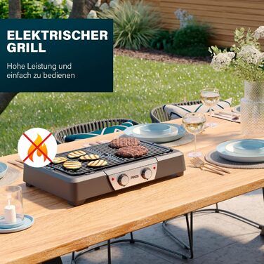 Електричний мангал і настільний гриль Princess - 43х27 см - регульований термостат - 2 зони нагріву - антипригарне покриття - 2000 Вт - 01.112254.01.001, Чорний