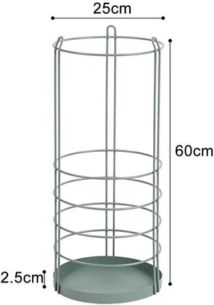 Підставка для парасольки HYUREWF, висока, кругла, металева, підставка для парасольки, тримач, сучасна, проста, велика праска для прикраси входу в домашній офіс, 25 x 60 см (золото) (зелений)