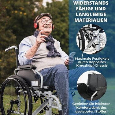 Інвалідне крісло для важких людей, Спеціальна ширина 60см, Стійка, Знімні коліщатка з однією кнопкою, Система проти перекидання, Подвійна поперечна рама, Європейський бренд, Знімні підлокітники, Підставки для ніг